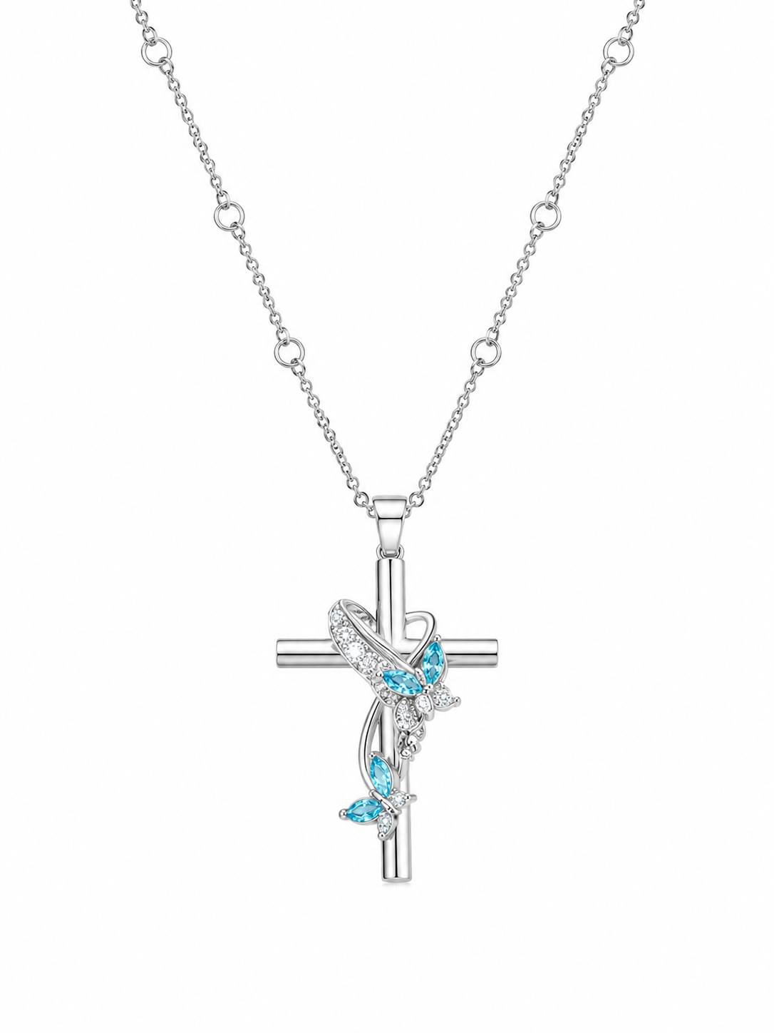 Hell blau Schmetterling Kette
