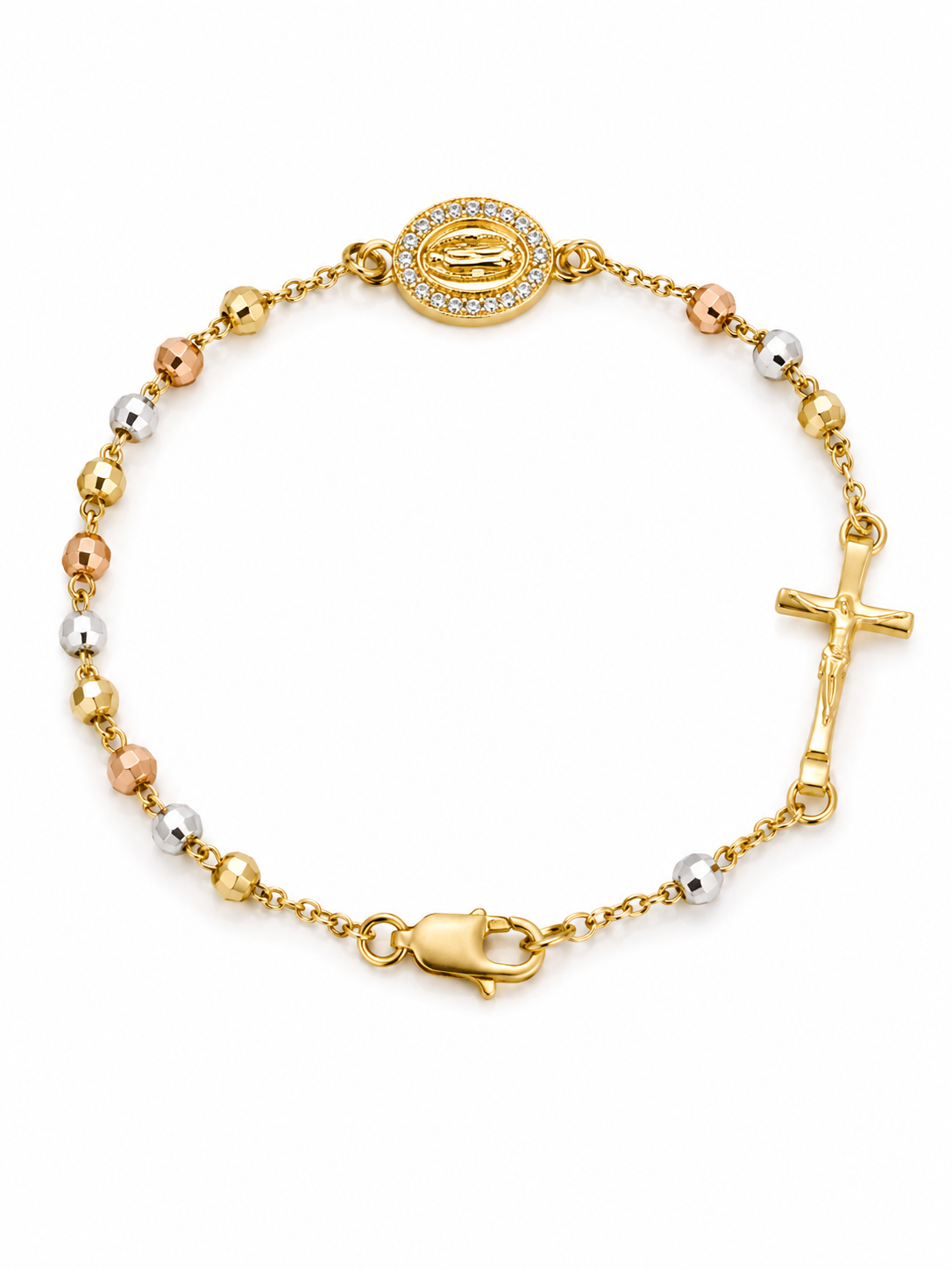 Kreuz und Maria Armband