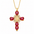 Rot Gold Maria Kreuzkette