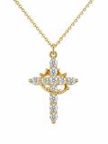 Gold Kristall Kreuzkette