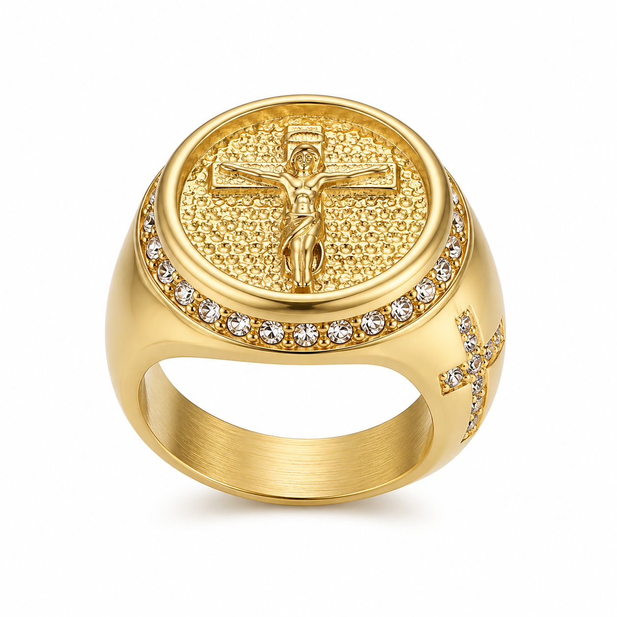 Gold Ring Jesus Kreuz