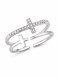 Silber Kreuz Ring 2