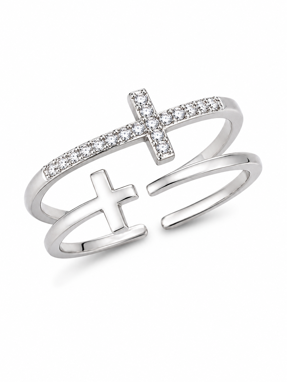 Silber Kreuz Ring 2