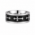 Silber schwarz kreuz Ring