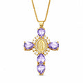 Lila Gold Maria Kreuzkette